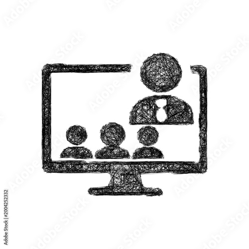 Sketch virtual classroom icon design