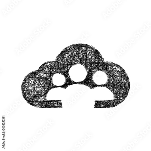 Sketch cloud classroom icon design