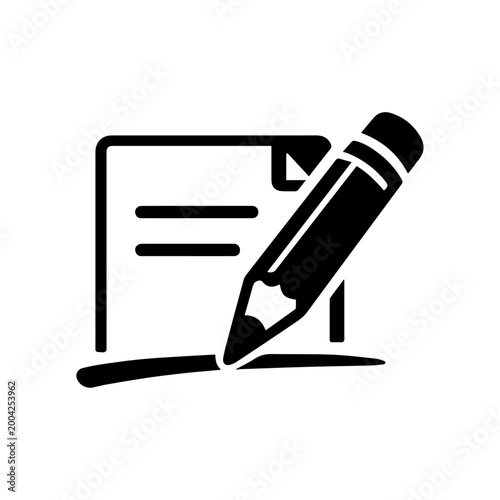 Edit and Writing Icon ,Pencil and Underline Symbol