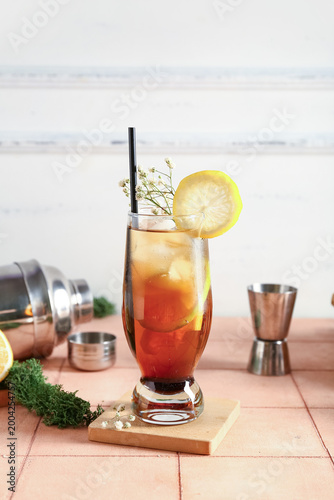 Glass of cold Long Island i...