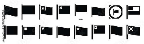 flag national silhouette icon set