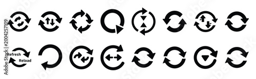 refresh reload silhouette icon set