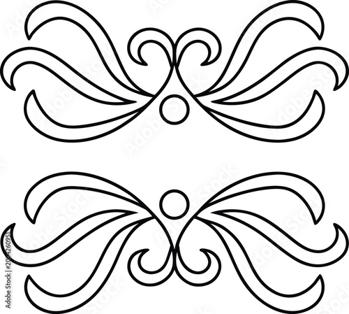 Elegant swirling ornamental designs and patterns