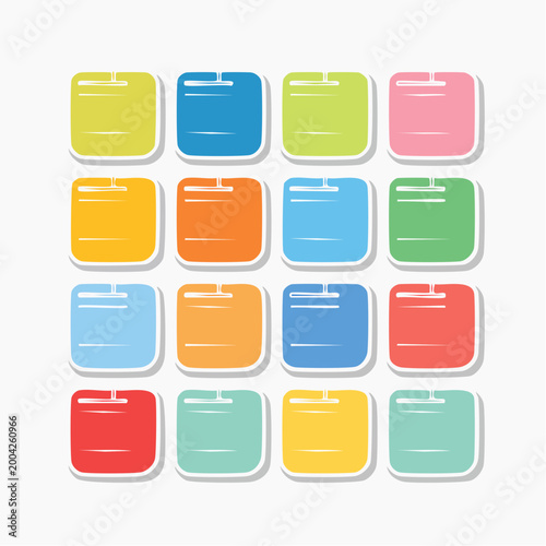 Colorful Sticky Notes Grid