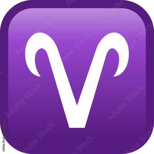 Aries zodiac sign, vector icon, emoji illustration, isolated on transparent background. 