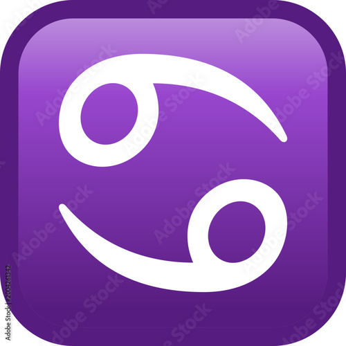 Cancer zodiac sign, vector icon, emoji illustration, isolated on transparent background. 