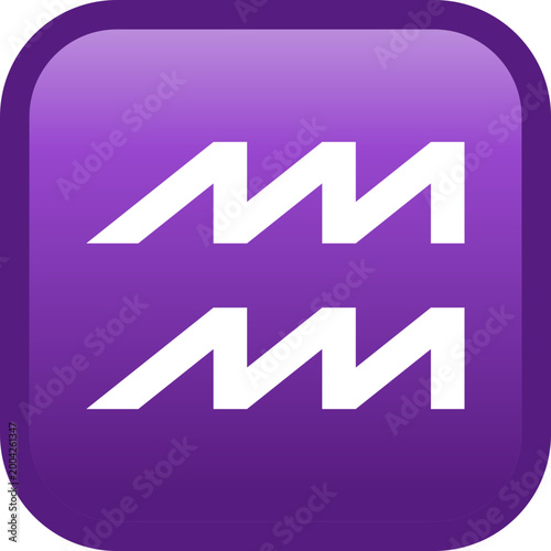 Aquarius zodiac sign, vector icon, emoji illustration, isolated on transparent background. 