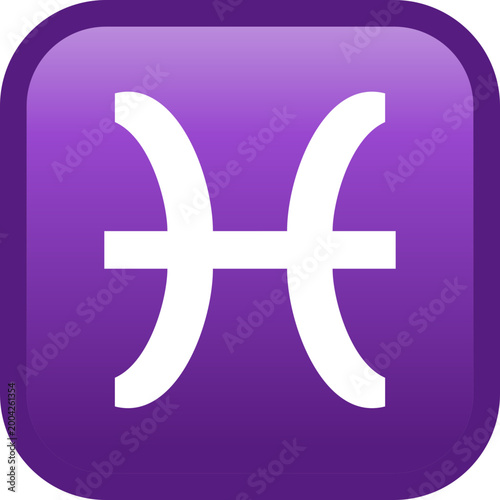 Pisces zodiac sign, vector icon, emoji illustration, isolated on transparent background. 