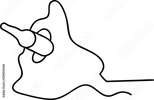 Essential Line Art Icon Depicting a Hand Carefully Holding a Medical Ampoule Container