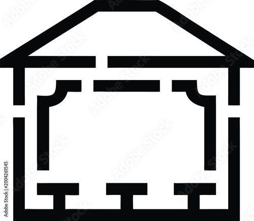 Generic Building Structure Outline Featuring Traditional Architecture for Real Estate Concepts