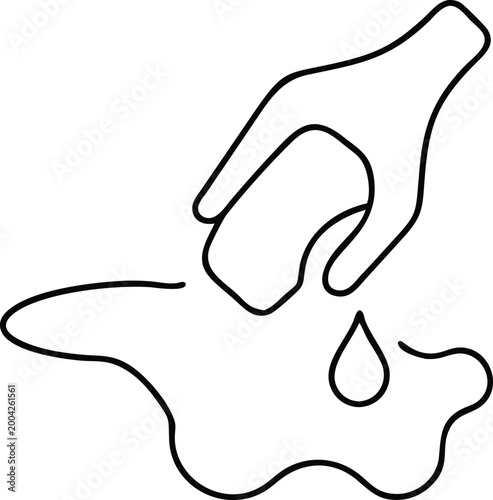 Gentle Hand Pouring Liquid Droplet Indicating Cleanliness or Hydration