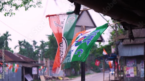 TMC Party Flag Waving During West Bengal Election Campaign April 2026
