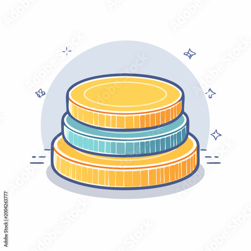 Stack of Coins Illustration