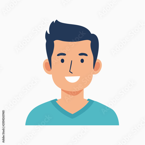 Flat Illustration of a Smiling Man