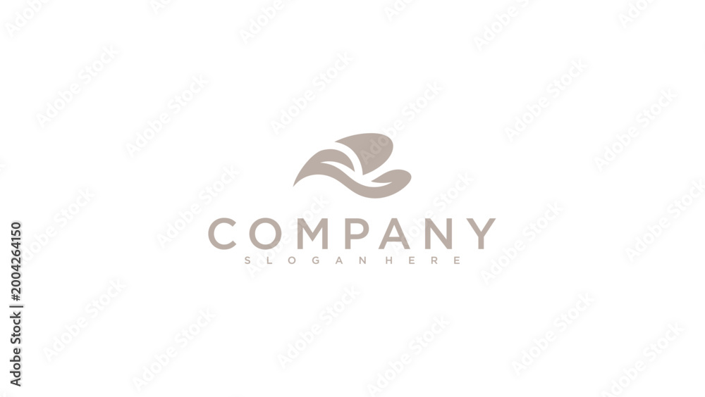 Fototapeta premium Minimalist Leaf Logo Design for Eco Friendly Business