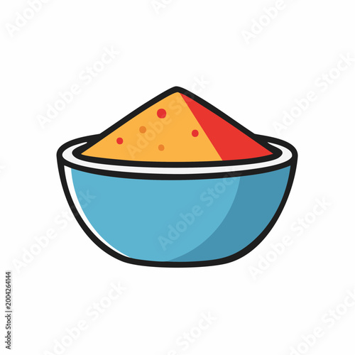 Bowl of colorful spices or powders