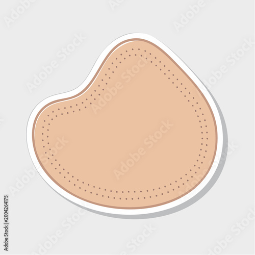 Abstract organic shape with dotted border and white outline