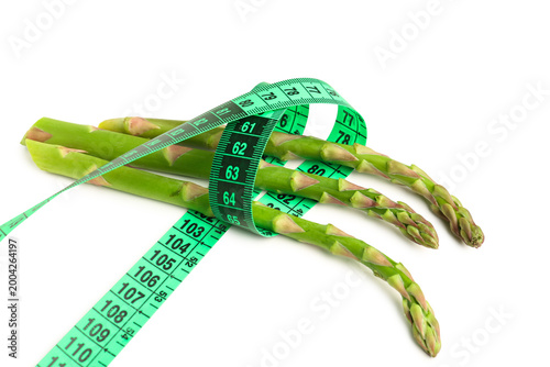 Fresh asparagus wrapped wit...