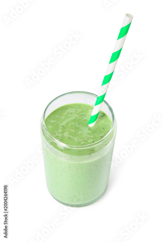 Glass of tasty green smooth...