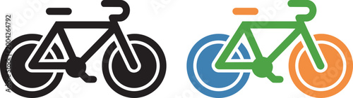 Bicycle icon illustration with bold lines in a modern flat design style with bike cycling with clean