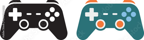 Game controller icons set for gaming and technology applications with video game controller