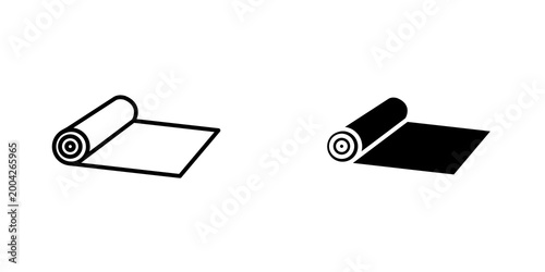 Carpet roll icon on white background, editable stroke svg 10