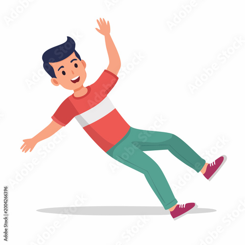 Cartoon Boy Falling Down