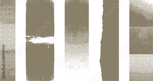 Neutral Tone Abstract Paint Strokes on White Background