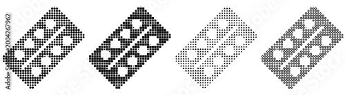 Valokuva Set of halftone blister pack pictograms
