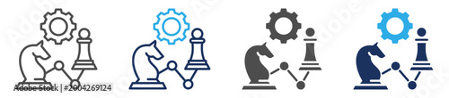 strategy icon set multi concept