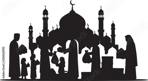 Diverse female profile silhouettes, 8 woman head icons, hijab and hair styles