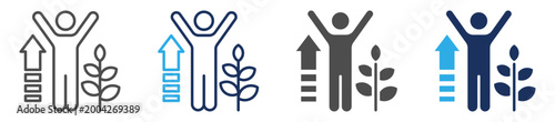 personal growth icon set multi concept