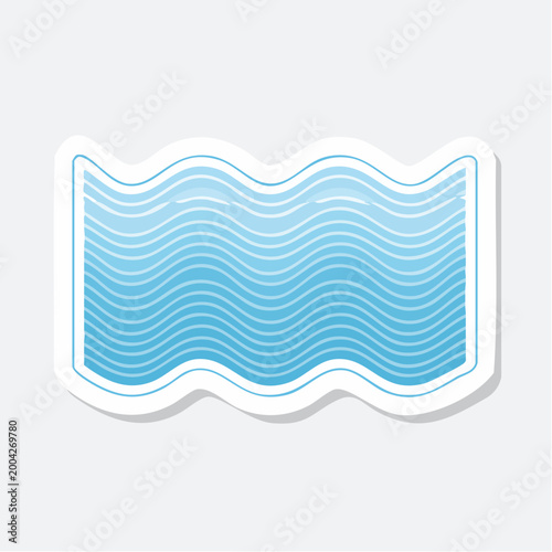 Stylized Blue Wave Pattern Sticker