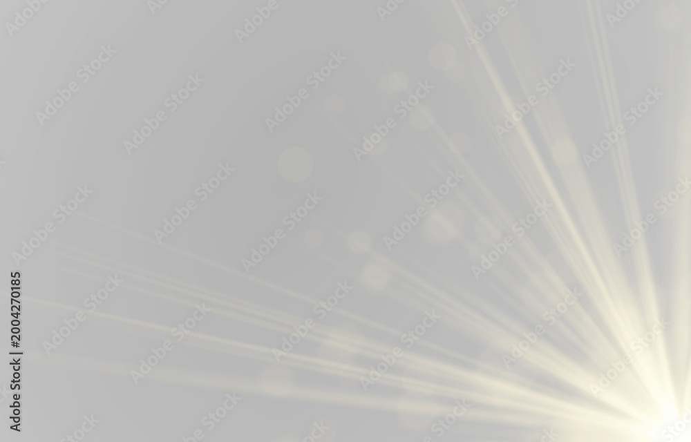 Fototapeta premium Soft golden sun rays with elegant haze and gentle streaks. Warm glow creates friendly summer style. Perfect design element for banners. png