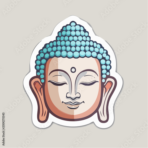 Stylized Illustration of Buddha's Face