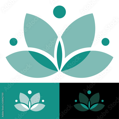 Elegant Floral Lotus Icon – Modern Wellness Spa Branding Design