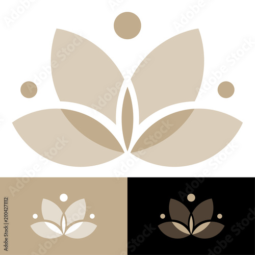 Minimal Lotus Flower Emblem – Meditation, Spa and Wellness Identity Logo