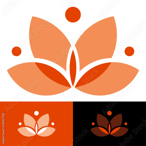 Minimal Lotus Flower Emblem – Meditation, Spa and Wellness Identity Logo