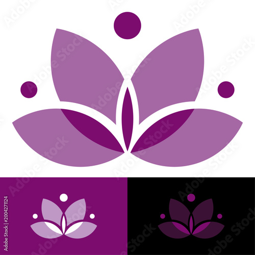 Abstract Lotus Blossom Logo – Clean Geometric Zen Symbol Vector