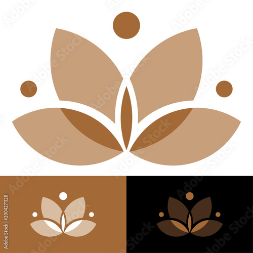 Lotus Flower Logo Vector – Minimal Abstract Yoga Meditation Symbol
