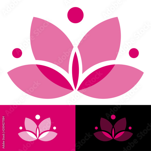 Lotus Flower Logo Vector – Minimal Abstract Yoga Meditation Symbol