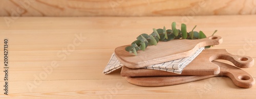 Cutting boards, napkin and ...