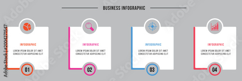 Modern Business Infographic Template. Project Management Infographic with Workflow and Process Diagram. Professional Business Statistics Infographic Dashboard Template