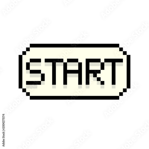 Pixel Art Start Button Retro Gaming Interface Icon