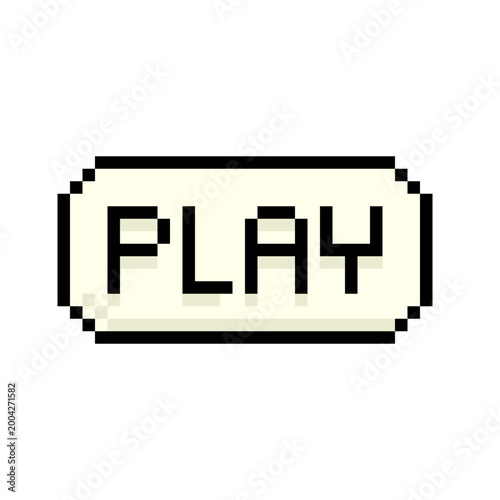 Pixel Art Play Button Retro Game UI Icon