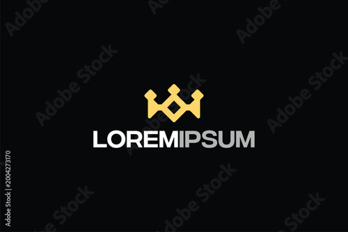 Simple Abstract Crown logo vector image template