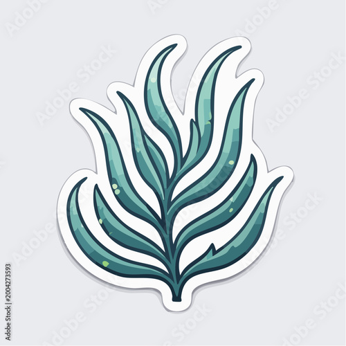 Stylized Illustration of Green Seaweed
