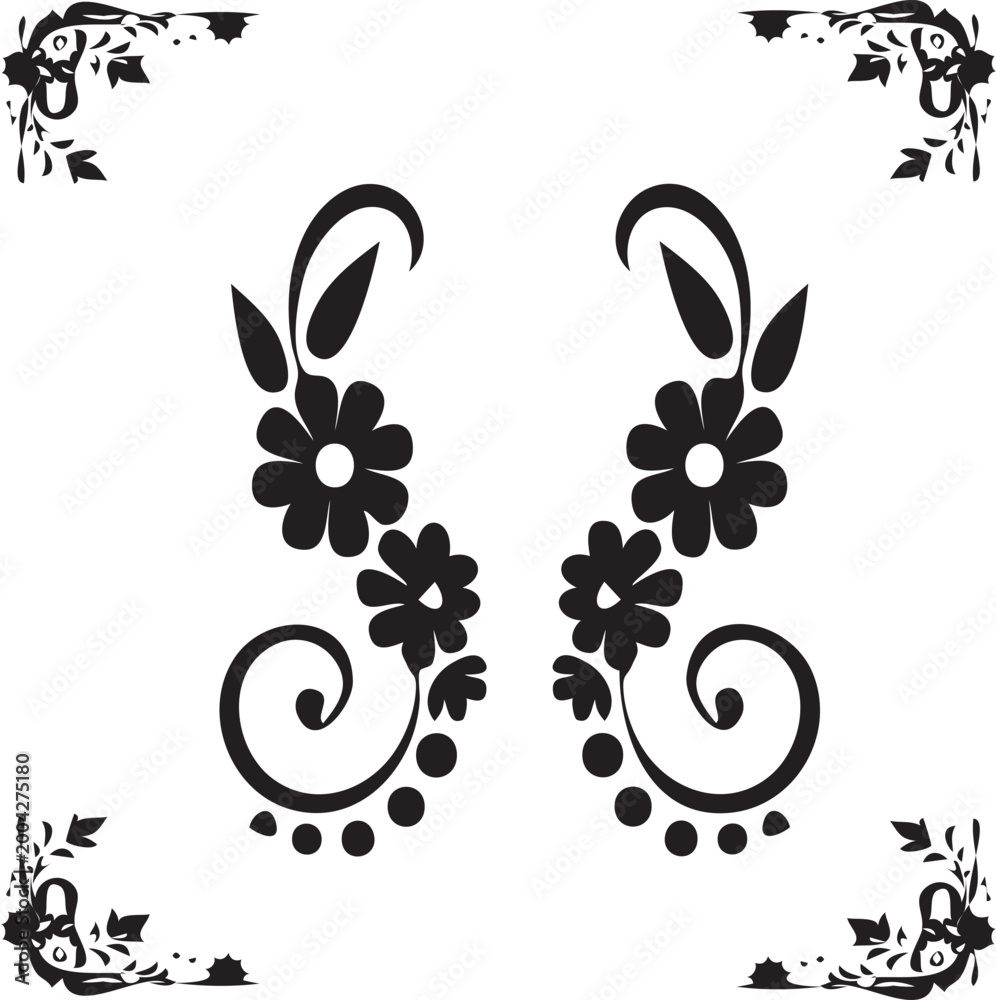 Obraz premium Decorative Floral Swirl Ornament Design