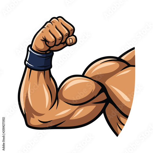 Strong Arm Bicep Flex Illustration