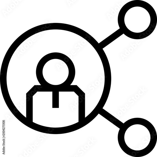 Leadership Sharing Network Outline Icon